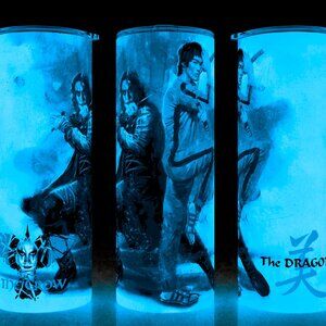 Glow in the Dark The Crow and The Dragon - Brandon and Bruce Lee Cup Mug Tumbler